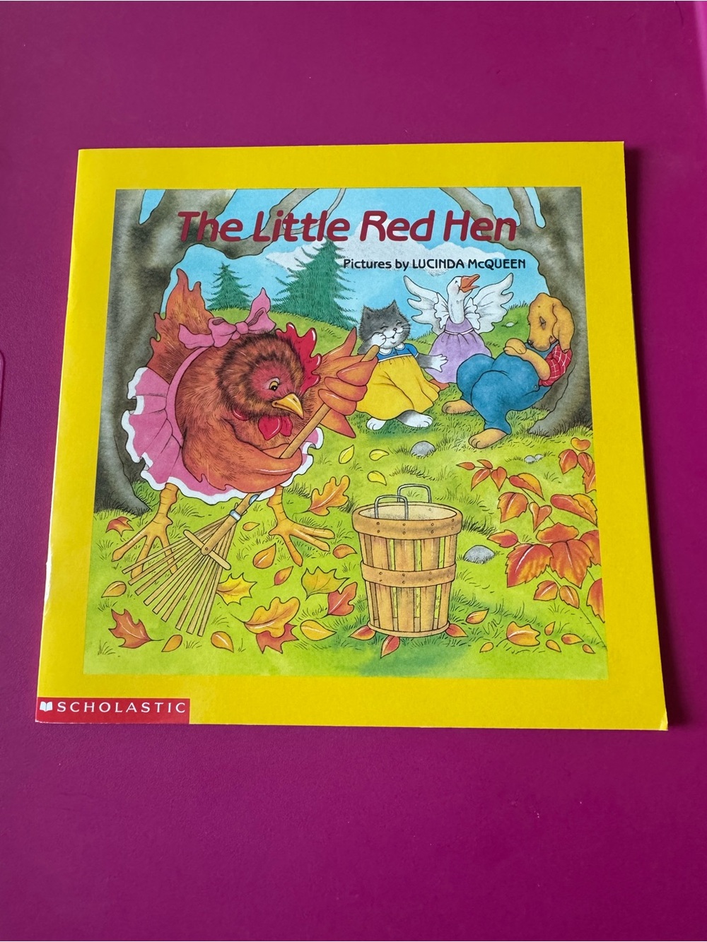 Scholastic Little Red Hen Storybook Art Print - Yellow & Pink
